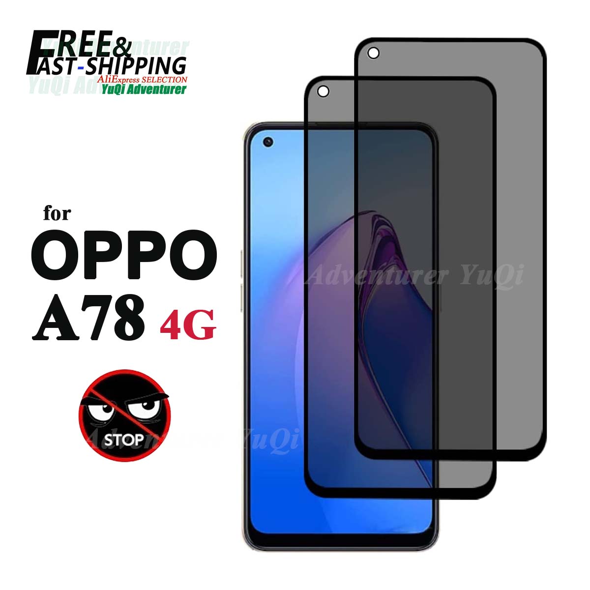 Anti Spy Privacy Glass Case - Antyszpiegowska osłona ekranu dla OPPO A78